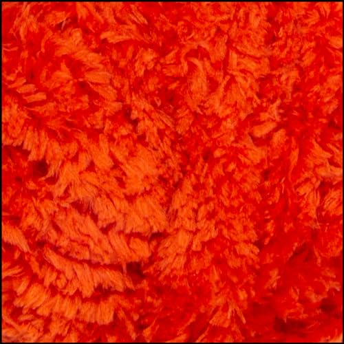 Bunny Faux Fur Fluffy Yarn – Bulky Chunky Plush Yarn for Knitting & Crochet – 100g / 109yds – Soft Fuzzy Eyelash Yarn (Red, 1 Skein)