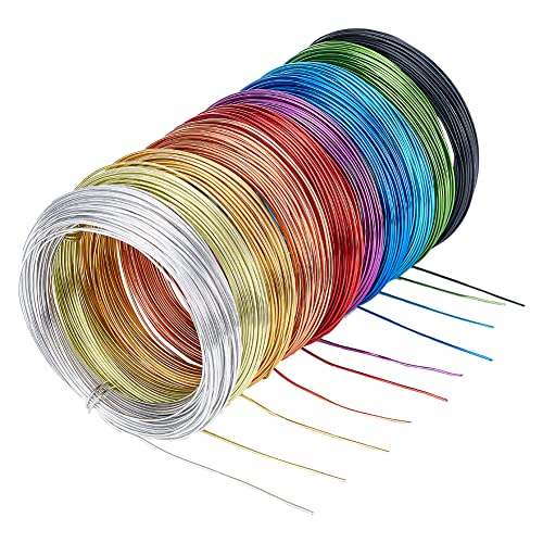 PH PandaHall 650 Feet 10 Rolls 1mm Aluminum Craft Wire 18 Gauge Flexible Floral Jewelry Beading Wire 10 Colors for DIY Jewelry Craft Making Each Roll 65 Feet - color: 10 Colors- 65 Feet 3, size: 18 Gauge(1mm)