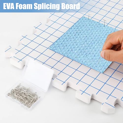 Blocking Mats for Knitting 4 Pack Tension Mats with Grid 28cm Blocking Mats Foam Blocking Mats Thick Interlocking Blocking Mats for Knitting, Crocheting, Lacing, Crafts