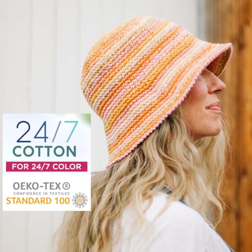 Lion Brand Yarn, 24/7 Cotton Mercerized Lightweight Yarn for Knitting, Crochet, and Crafts, Burgundy, 1 Pack, 185 Yards of Natural Fiber for Breathable Tops, Durable Bags, and Easy-Care Dish Cloths | Light Worsted 100% Mercerized Cotton Yarn for Crochet,