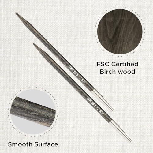 KnitPro Dreamz Interchangeable Circular Needles 4" (10cm) | US Size 7 (4.5mm) - color: Grey Onyx, size: US 7 (4.5mm)