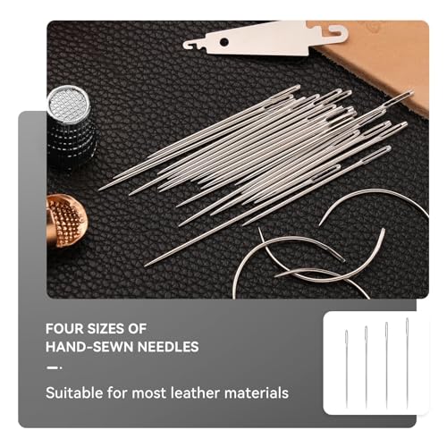 Mnuizu Sewing Thimble Set Thimble Ring, Adjustable Metal Finger Protectors | 25Pcs Sewing Needles, Finger Grips Embroidery Finger Protector Reusable for Sorting Mail, Quilting, Knitting and Crafts