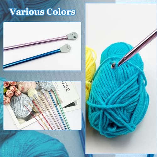 Hobekoee 2Pcs Tunisian Crochet Hook 5.5mm 6mm,Extra Long Crochet Hook 13.8in Afghan Crochet Needles Aluminum Tunisian Crochet for Beginner,Crocheting＆Knitting Lovers - size: 5.5mm/6.0mm