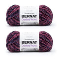 Bernat Crushed Velvet Soft Knitting Crochet Yarn, Burgandy, 2-Pack | #5 Bulky Yarn, 100% Polyester, Soft Velvet Crochet Yarn for Blankets, Knitting & DIY Crafts, 315yds, 300g/10.5oz per skein - color: Burgandy, size: 2 Pack, style: Crushed Velvet