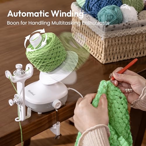 Electric Yarn Winder M1 & 18pcs Ball Tube Set for Tangle-Free Cake | Auto Winding Compact Cake and Reusable ABS Ball Tube for Neat Yarn Storage, Ideal Organizing Helpers for Knitting Lovers - color: White Set