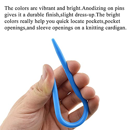 Hahiyo U-Cable Needles Stitch Holders Set Sturdy Plastic Mixed Color Safety Pin Cable Knitting Bent Weaving Needle Hooks 16 Pieces for Sweaters Socks Yarn Sewing Crochet Embroidery