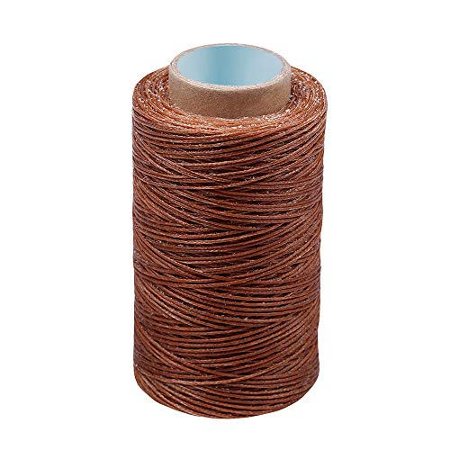 284Yards Leather Sewing Thread Waxed, Waxed Polyester Cord, Wax String | Waxed Thread for Bookbinding, Upholstery Thread Heavy Duty, Wax String for Leather Craft DIY/Bookbinding/Shoe Repairing - color: Dark Khaki