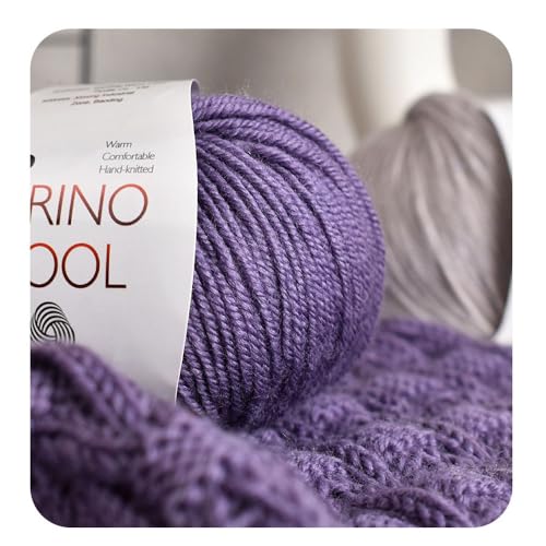 Premium 4-ply Australian Merino Ultra-fine 100% Wool Yarn, 4pcs=200g/7oz,Soft, Itch-Free, Warm and Comfortable for Knitting and Crocheting,Perfect for Sweater, Scarf, Shawl, etc (17#Eggplant Purple) - color: 17#Eggplant Purple