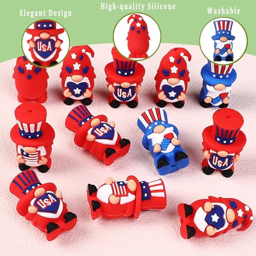 8pcs Gnomes Knitting Needle Stoppers, Knitting Needle Point Protectors, Knitting Needle End Caps, Knitting Accessories and Gadgets - color: Blue Red White
