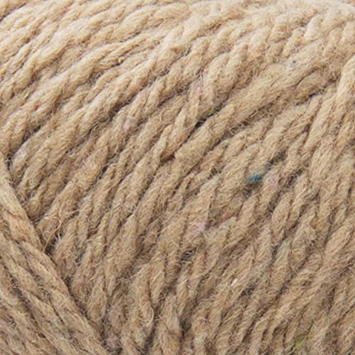 (1 Skein) Lion Brand Yarn ReTweed Yarn, Peanut Butter | Recycled Wool Blend Worsted Weight Tweed Fiber for Structured Bags, Natural Baskets, Warm Sweaters, Blankets - color: Peanut Butter, size: 1 Pack