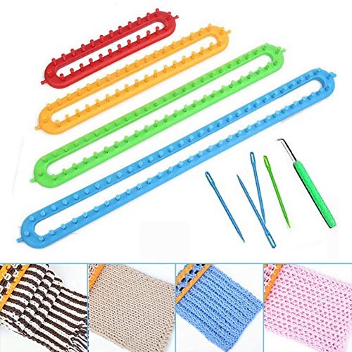 QUPA AM STORE Long Knitting Loom DIY Knitting Board Weaving Loom 47cm/18in for Scarf Sweater Blankets (L)