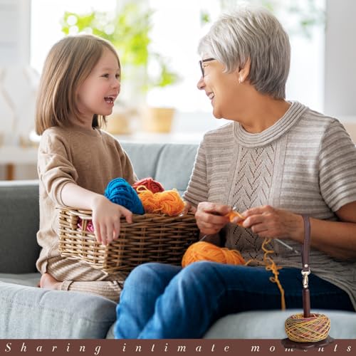Wrist Yarn Holder - Portable Wooden Yarn Holder with Leather Wristband and Shoulder Strap, Yarn Spinner and Ball Minder Stand for Crocheting, Knitting Accessories Organizer(B) - color: B