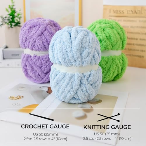 Chunky Yarn for Hand Knitting, Soft Jumbo Chenille Yarn, 8 Pack | Khaki,Bulky Fluffy Yarn for Crocheting Blankets, Scarves & DIY Crafts, 28 Yards, 8 Ounces Each - color: Khaki