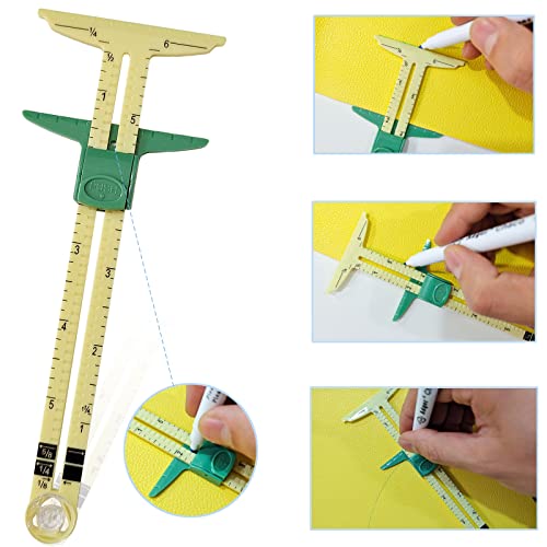 2pcs 5 in 1 Handy Sliding Sewing Gauge Quilting Tools for Beginner Work as T-Gauge, Hem Gauge, Seam Allowance - size: Size 5(2pcs style1)