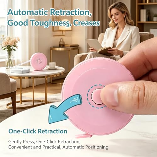 4 Pack Tape Measure Retractable Measuring for Body Fabric Sewing Tailor Cloth Knitting Craft Measurements, 60-Inch Soft Measuring Tape Double Scales Rulers for Body Weight