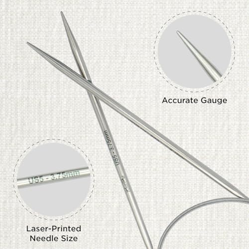 KnitPro Stelo Lace Circular Needles 16" (40cm) | US Size 5 (3.75mm) - size: US Size 5 (3.75mm)