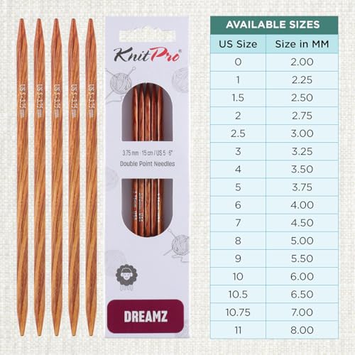 KnitPro Dreamz Double Pointed Needles 6" (15cm) | US Size 5 (3.75mm) - size: 3.75mm (US 5)