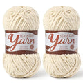 2 Pack Fluffy Velvet Yarn for Crocheting，Baby Blanket Yarn for Crocheting Soft，100g(131yds) Amigurumi Yarns，Plush Chenille Crochet Yarns，Puzzle Yarn for Crochet Weaving Craft(2 Beige) - color: 2 Beige