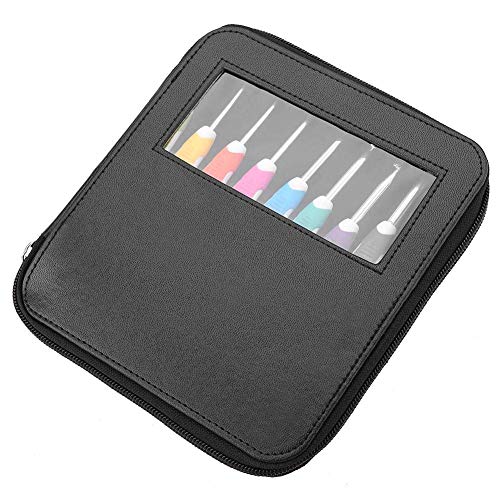 9PCS Crochet Hook Set, Knitting Tool with Extra Long Soft Grip Ergonomic Handles for Arthritic Hands Smooth Needles with PU Case
