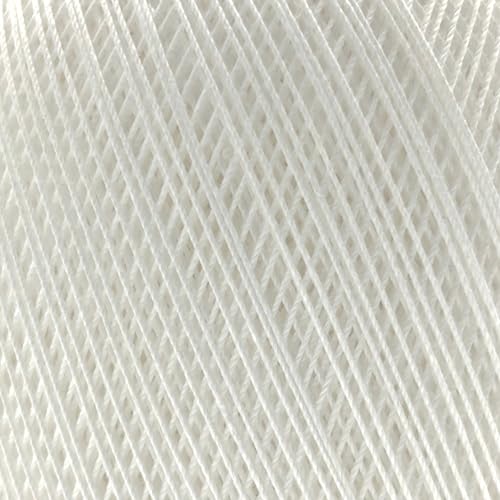 S Sensy Classic Size 10-Mercerized Giza Cotton #0 Lace Yarn White 618 Yards - color: White, size: 1 Skein