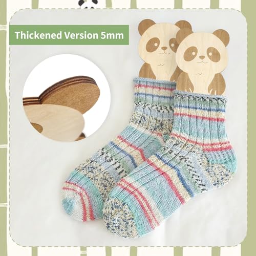 HAND U JOURNEY Panda Design Wooden Sock Blocks – Set of 2 (Size 37-39) for Knitting & Crochet, Socking Stretchers for Handcrafted Socks