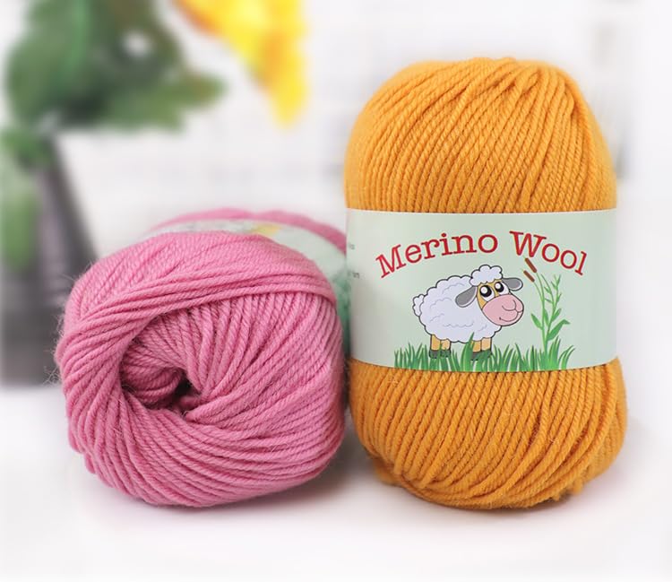 Sunny Cat 100% Pure Merino Wool Yarn for Knitting – 6pcs Merino Wool Yarn for Knitting and Crocheting – 1.8oz(10.8oz) Wool Skeins – Light/DK Weight –130yrds (780yrds Total) (39 Royal Blue) - color: 39 Royal Blue
