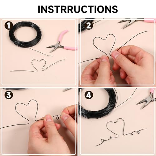 18 Gauge Craft Wire Bendable, 99 Feet 1mm Black Wire Aluminum for Jewelry Bendable Craft for Jewelry Making Wreath, DIY Crafts