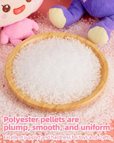2 lb Poly Pellets Weighted Stuffing Beads,Plastic Pellets Weighted for Stuffed Animals,Poly for Bean Bags, Crafts,Doll and Blankets