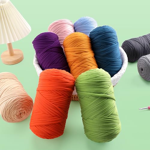 T-Shirt Yarn for Crochet - 400g/131 Yards Elastic Fabric - Violet - color: Violet