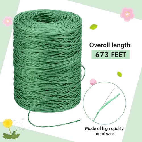 Syhood 673 Feet Floral Vine Bind Wire Rustic Craft Wire, Mint Green | For DIY Craft Wrapping, Flower Bouquets Garland Arrangements, , Christmas Wreath Making - color: Mint Green, size: 673 Feet