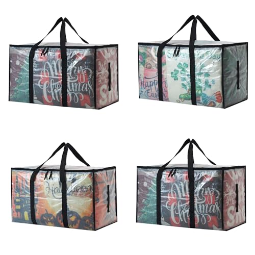 4 Pack Heavy Duty 93L (24.5 Gallon) Stackable Plastic Storage Bins with Lids, Clear Totes – For Home Organization and Storage, Sturdy and Reusable Alternative to Moving Bags - color: Clear, size: 4Pack
