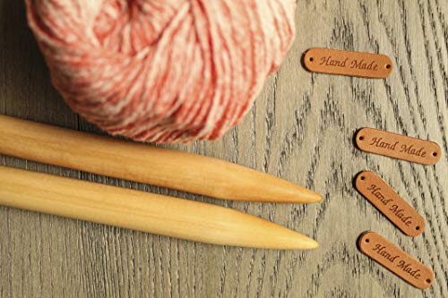 KnitPal 14-inch (35cm) Wooden Knitting Needles - 1 Pair US Size 50 (25mm) | Real Oak Wood Large Knitting Needles for Chunky Yarn - Straight Knitting Needles Single Pointed with eBook - size: US 50 (25mm), 14" (35cm)