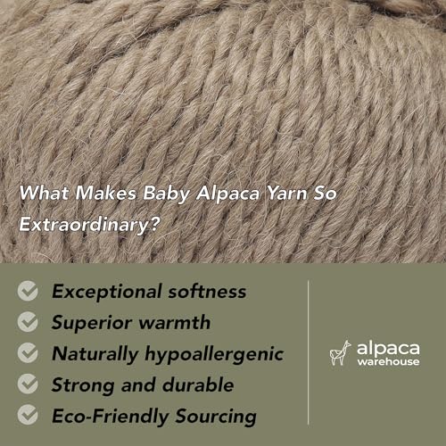 100% Baby Alpaca Yarn 3 Skeins 150g Bulky Weight Knitting Crochet Beige | Made in Peru with natural warmth and softness featuring 162yd of premium fiber ideal for scarves shawls sweaters and more - color: Beige, size: Bulky - 3 Skeins