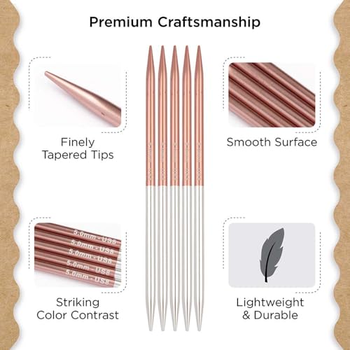 Knitter’s Pride Rosemist Double-Point Needle 6""(15cm) - US 8(5mm) - size: 5.00mm
