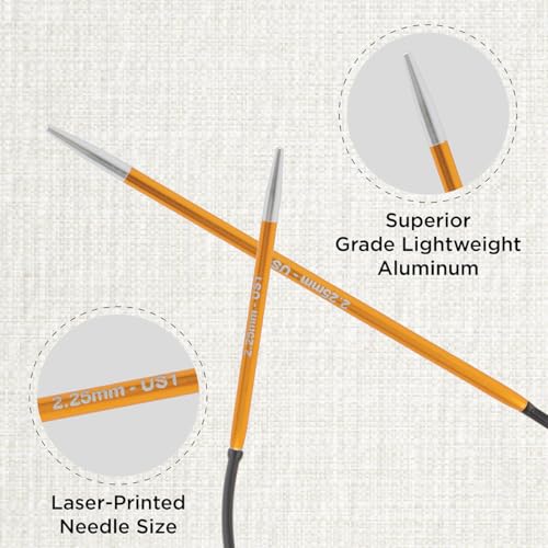 KnitPro Zing Fixed Circular Needles Asymmetrical 10" (25cm) | US Size 1 (2.25mm) - size: US 1 (2.25mm)