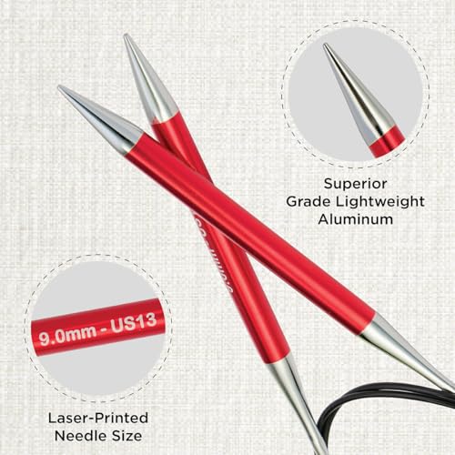 KnitPro Zing Fixed Circular Needles 40" (100cm) | US Size 13 (9mm) - size: US 13 (9mm)