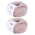 Fine Weight Knitted and Crocheted Cotton Yarn, 100% Long Staple Cotton Yarn, Baby Sports, 2 Packages of 100g/3.52oz (Per Skein 50g/162yards) - Catalpa Wood - color: PM06-Catalpa Wood