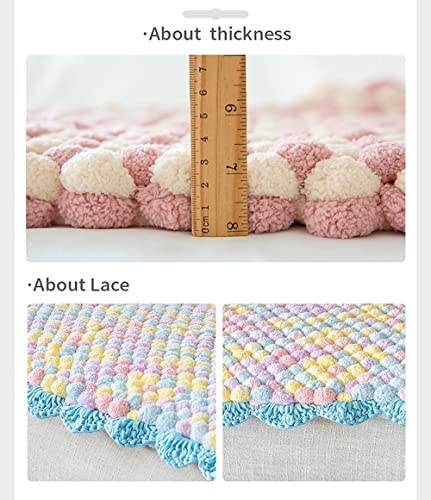 4 Balls Pomp-A-Doodle Yarn,100% Polyester Jelly Bean POM-POM Ball Yarn for Crochet Knitting Blanket Mat Pet Nest 600g (Sunny Love) - color: Sunny Love