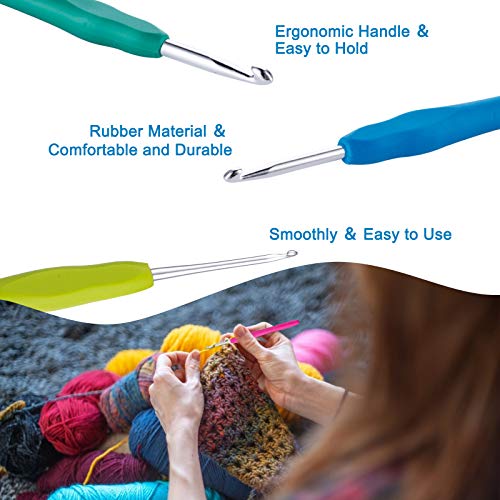 Vodiye 10PCS Crochet Hooks, Professional Extra Long 3.0mm, Ergonomic Handle, Crochet Needle for Beginners and Experienced Lovers - size: 10pcs - 3mm