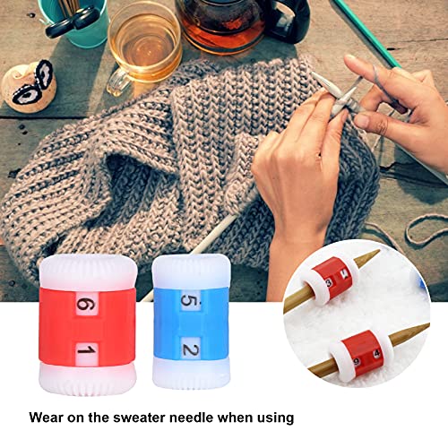 Plastic Knit Counter Knitting Crochet Stitch Marker Row Ring Sewing Tool Craft Accessories Two Color(One SET)