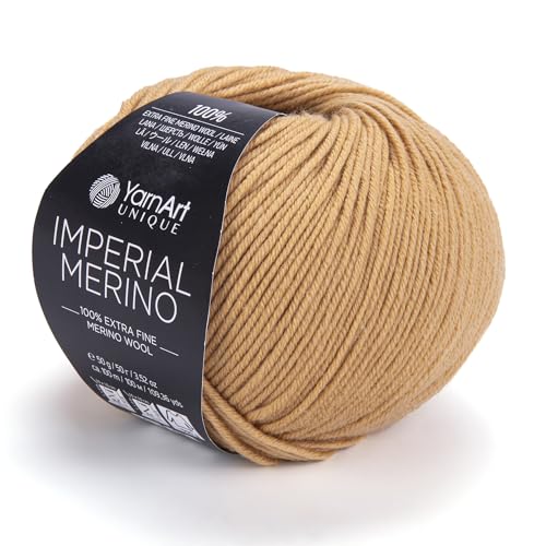 YarnArt Unique Imperial Merino Yarn - 100% Extra Fine Merino Wool, Luxurious Soft Yarn for Knitting, Crocheting, Baby Clothes, Scarves, Sweaters, 1.76 oz/50g, 109 yds (3308) - color: 3308