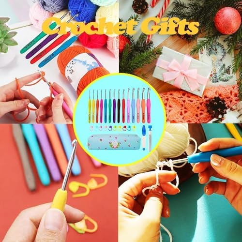 Yarniss Crochet Hooks,14 Size Ergonomic Crochet Hooks Set 2mm(B)-10mm(N) - size: 14 Size(2.0~10.0mm)