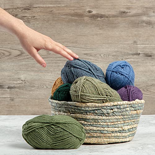 Knit Picks Wool of the Andes Beige 100% Wool Yarn Pack for Knitting | 10 skeins (500g total) of soft worsted weight crocheting yarn in Mink Heather color, good for felting. - color: Mink Heather