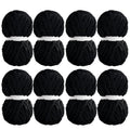 MABOZOO 8 Pack Super Bulky Chunky Chenille Yarn for Hand Knitting,Big Yarn for Chunky Blanket,Large Thick Arm Knitting Yarn,Fluffy Soft Plush Jumbo Yarn Crocheting,Black - color: Black