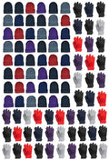 Yacht & Smith Winter Beanies & Gloves Wholesale Bulk Cold Weather Unisex Hat & Glove - color: 24 Sets: 24 Hats + 24 Gloves Adult