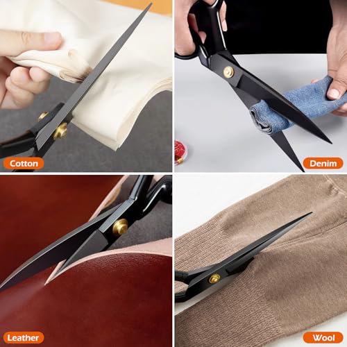 Fabric Scissors Professional, 8" Heavy Duty Sewing Scissor for Fabric Cutting, Tailor Sharp Sewing Shears for Cutting Leather craft Home Office Students Artists Dressmakers - size: 8 inch