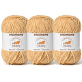 3 Pack Khaki Fluffy Velvet Yarn for Crocheting, Chunky Chenille Baby Blanket Yarn for Crocheting, Soft Fuzzy Puzzle Yarn for Knitting,(100g/3.53oz Each) Bulky Thick Amigurumi Crochet Yarns - color: 3 Khaki