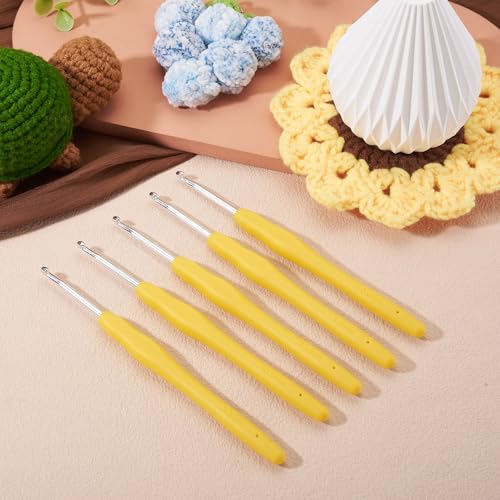 10 pcs Aluminum Crochet Hooks Knitting Needles Pin 3.5mm Random Color Smooth Silicone Handle Crochet Hook Craft Yarn for Beginners Handmade DIY Knitting Scarves Sweater Hat Clothing Accessories - color: Pin 3.5mm
