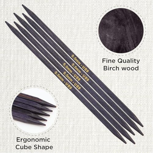 KnitPro J’Adore Cubics Double Pointed Needles 6" (15cm) | US Size 9 (5.5mm) - size: US 9 (5.5mm)