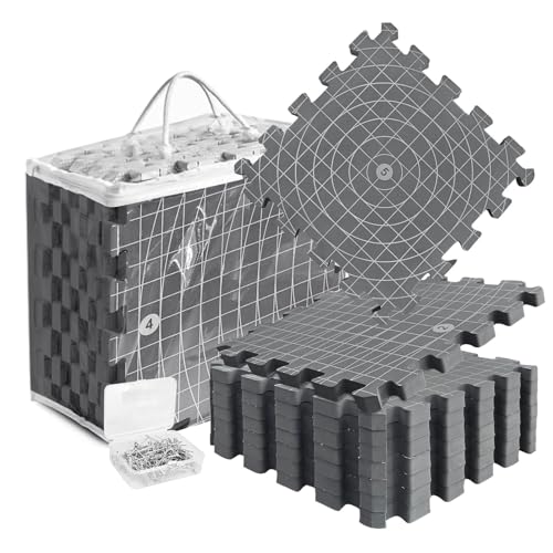 Blocking Mats for Knitting & Crochet: Upgraded Knitting Blocking Mat Double-Sided Design with 150 T-Pins and Storage Bag